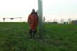 Locks worker on 9 12 next to monolith Maasbracht Locks worker on 9 12 next to monolith Maasbracht