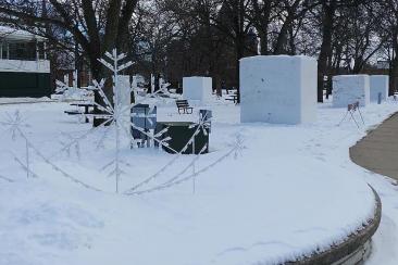 Snow Monoliths at Owatonna Central Park Snow Monoliths at Owatonna Central Park from local radio station websites