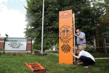 Webster Orange UFO Monolith