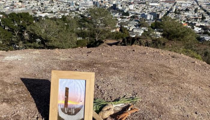 The memorial at the site of the gingerbread monolith.  Photo: J. D. Morris / @thejdmorris