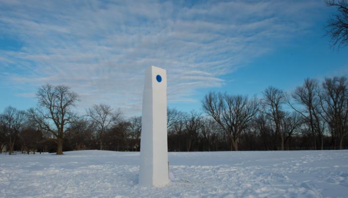 Milwaukee Snow Monolith from News Source Milwaukee Magazine 