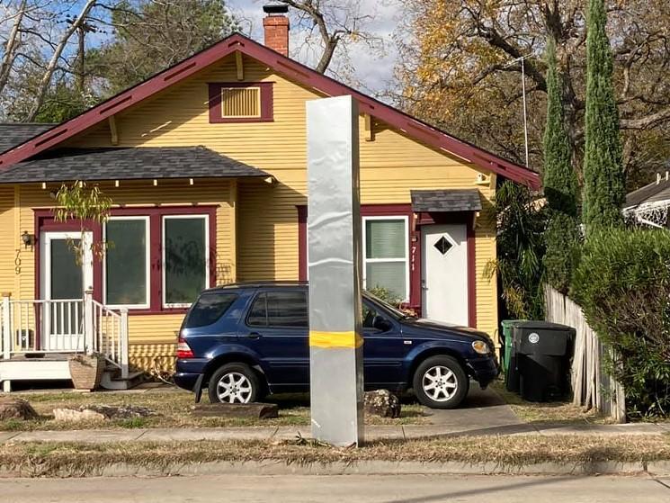 This appears to be the first monolith to appear in Houston / Photo by Jef Rouner