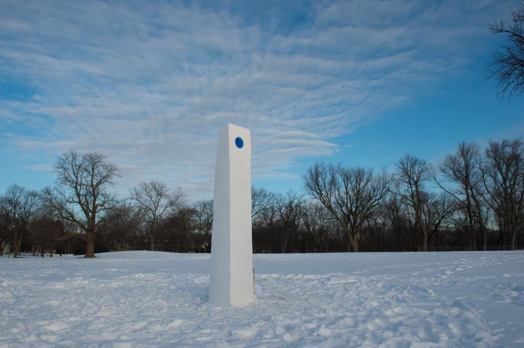 Milwaukee Snow Monolith from News Source Milwaukee Magazine 