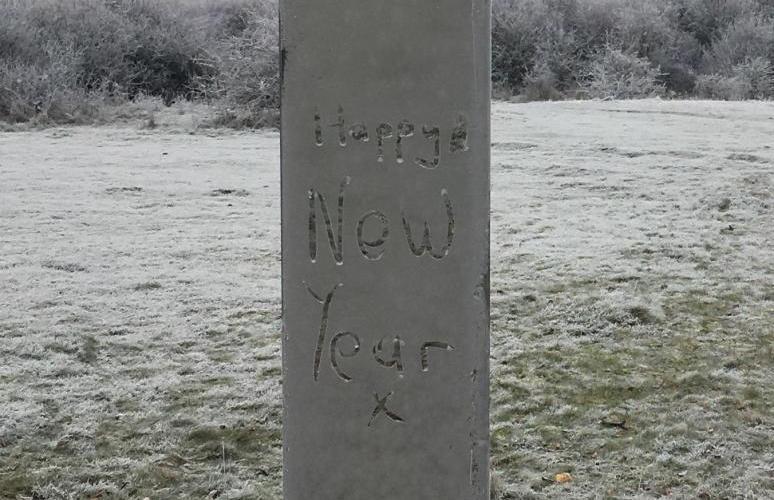 Happy New Year (anonymous text). Wiltshire, South England, United Kingdom. Photo by Chris Shering (CC-BY-4.0) 